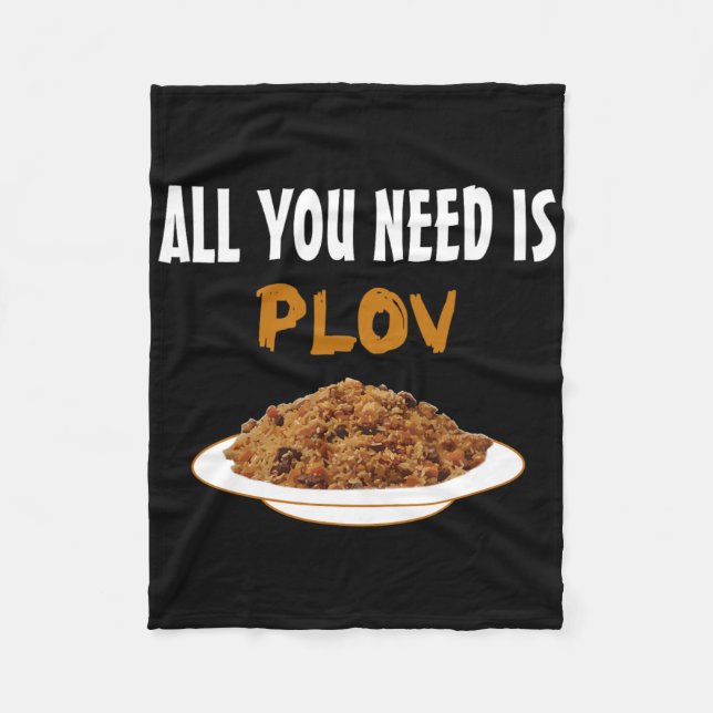 Funny Bukharian Uzbek Food - Plov Lover Bbq Tee Gi Fleece Blanket (Front)