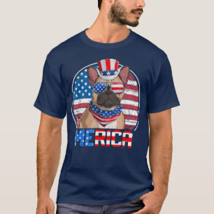 Funny Bull Dog 4th Of July Merica Mens Womens Kids T-Shirt