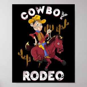 Funny Bull Riding Animal Rodeo Gift Line Dance Kid Poster