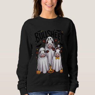 Funny Bull Sheet Highland Cows Lovers Ghost Cow Ha Sweatshirt