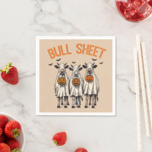 Funny Bull Sheet Vintage Halloween Napkin