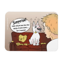 Funny Bull Terrier Cartoon Fridge Magnet