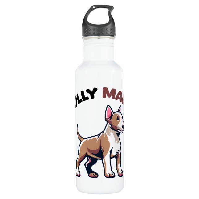 Funny Bull Terrier Dog 710 Ml Water Bottle (Front)