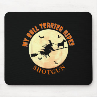 Funny Bull Terrier Halloween T-Shirts For Dog Mouse Mat