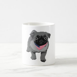 Funny Bulldog American Flag Coffee Mug