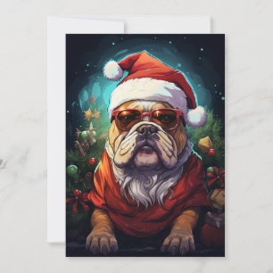 Funny Bulldog Christmas Card