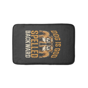 Funny Bulldog Dog Is God Spelled Backward Bath Mat