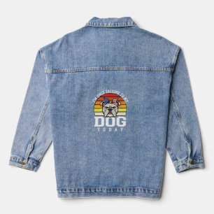 Funny Bulldog Dog Lover Retro Quote Denim Jacket