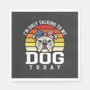 Funny Bulldog Dog Lover Retro Quote Napkin
