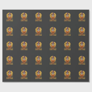 Funny Bulldog Halloween Happy Howl-O-Ween Vintage  Wrapping Paper