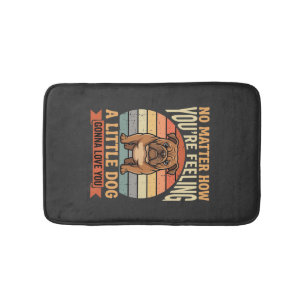 Funny Bulldog Love Quote Retro Dog Bath Mat
