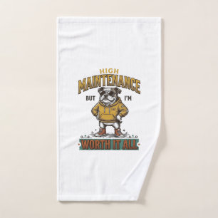 Funny Bulldog Quote Vintage Engraving T-Shirt Desi Hand Towel