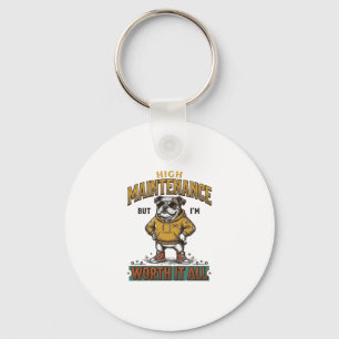 Funny Bulldog Quote Vintage Engraving T-Shirt Desi Key Ring
