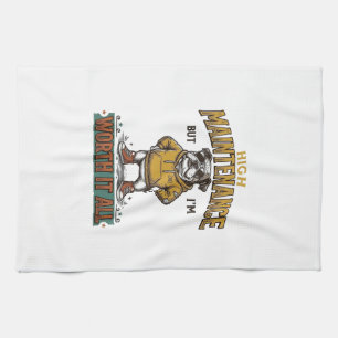 Funny Bulldog Quote Vintage Engraving T-Shirt Desi Tea Towel