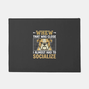 Funny Bulldog Socialise Dog Doormat