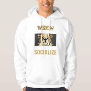 Funny Bulldog Socialise Dog Hoodie