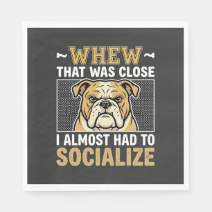 Funny Bulldog Socialise Dog Napkin