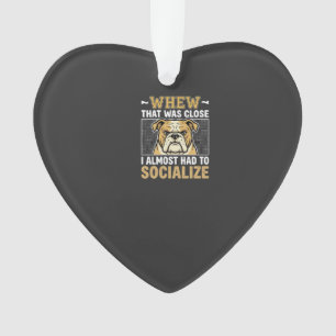 Funny Bulldog Socialise Dog Ornament