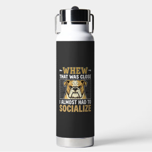Funny Bulldog Socialise Dog Water Bottle