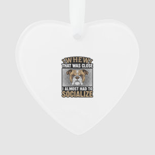 Funny Bulldog Socialise Vintage Vector Shirt Desig Ornament