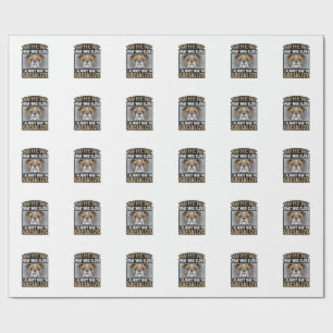 Funny Bulldog Socialise Vintage Vector Shirt Desig Wrapping Paper