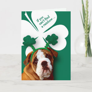 Funny Bulldog St. Patrick's Day Greeting Card