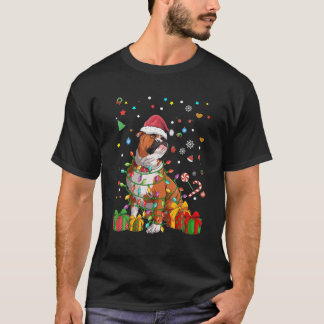 Funny Bulldog Tree Christmas Lights Xmas Pajama Ma T-Shirt