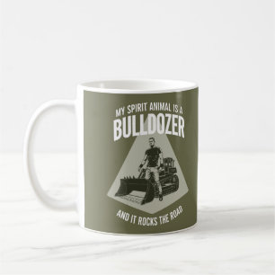 Funny Bulldozer Driver Saying Minimalist Vintage Coffee Mug