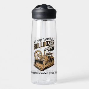Funny Bulldozer Minimalist Retro Spirit Animal  Water Bottle