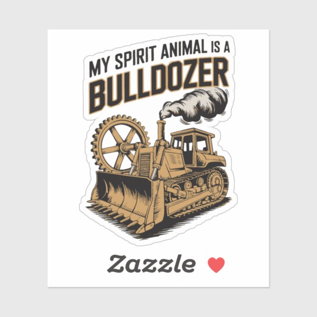 Funny Bulldozer Spirit Vintage Minimalist (Sheet)