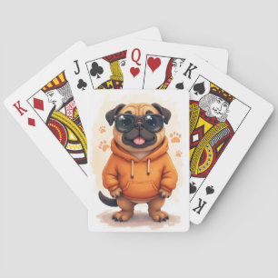 Funny Bullmastiff Kawaii Dog Playing Cards
