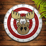 Funny Bull's Eye Moose Red Target Dartboard<br><div class="desc">Fun custom dartboard for your family room or game room!</div>