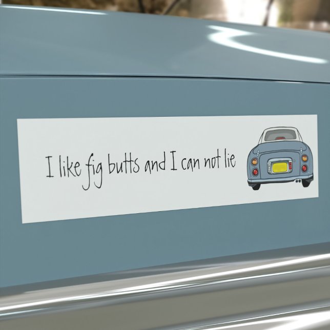 Funny Bumper Sticker Lapis Grey Figaro Car (Do you like Lapis Grey Figaro Cars and can not lie? This is the car bumper sticker just for you)