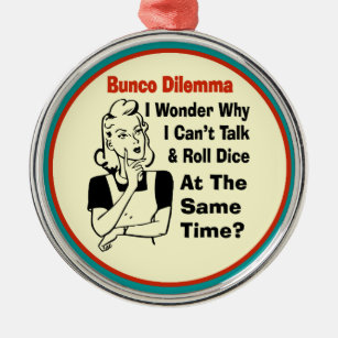 Funny Bunco Dilemma With Retro Woman Metal Tree Decoration