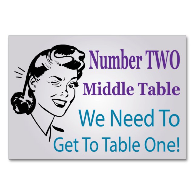 Funny Bunco Number Two Middle Table Card (Front)