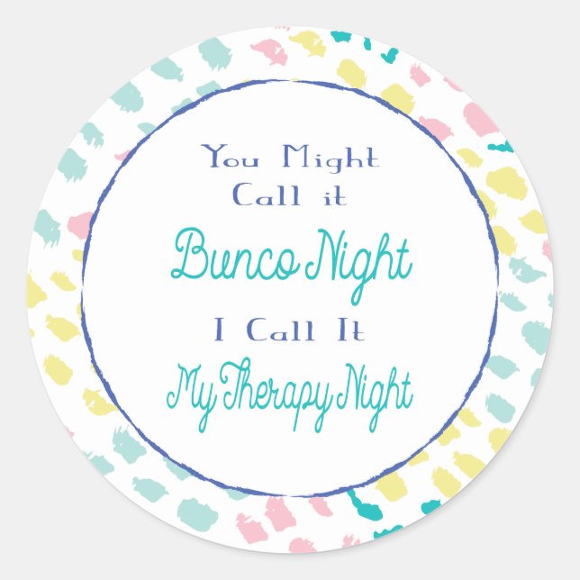 Funny Bunco Party Classic Round Sticker (Front)