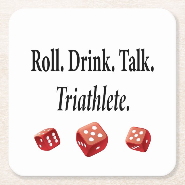 Funny Bunco Player Dice Square Paper Coaster (Front)