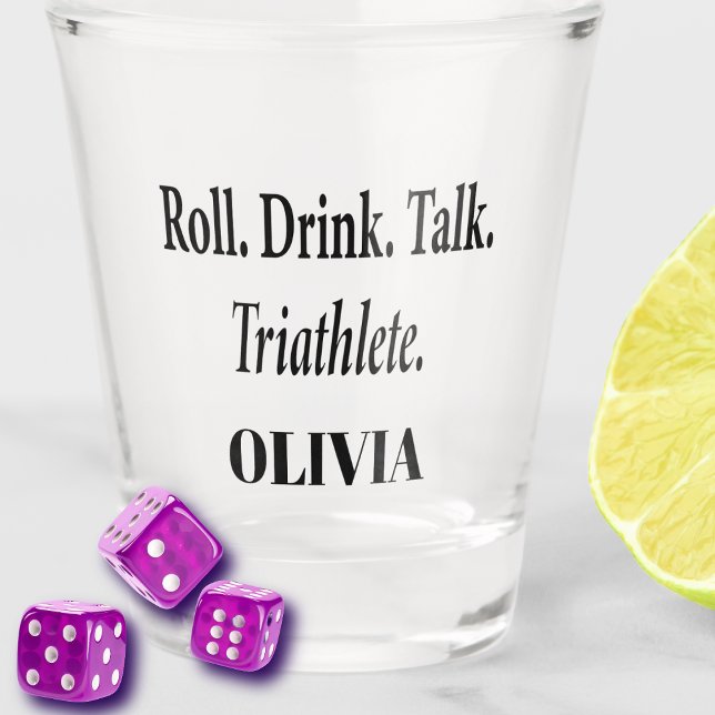 Funny Bunco Player Monogrammed Shot Glass (Funny Bunco or Bunko drinking glass! Great for group players who love to roll the dice. Monogrammed)