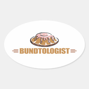 Funny Bundt Cake Oval Sticker