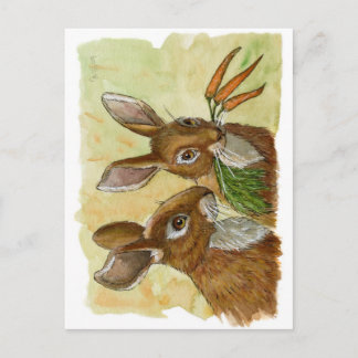 funny bunnies-little gift for you by schukina 529 postcard