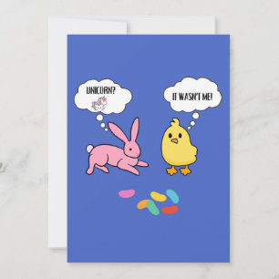 Funny Bunny and Chick Shirt For Easter Invitation