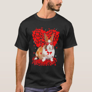 Funny Bunny Animals Valentine Heart Animals Lover T-Shirt