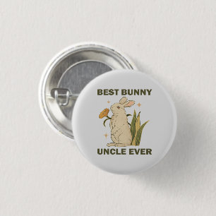 Funny Bunny, Best Bunny Uncle Ever, Bunny Lover 3 Cm Round Badge