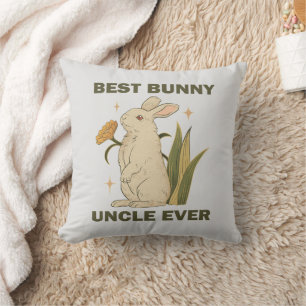 Funny Bunny, Best Bunny Uncle Ever, Bunny Lover Cushion