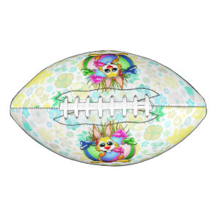 Funny Bunny biting an Easter Egg American Football