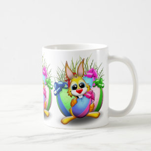 Funny Bunny biting an Easter Egg Coffee Mug