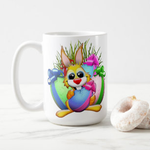 Funny Bunny biting an Easter Egg Coffee Mug