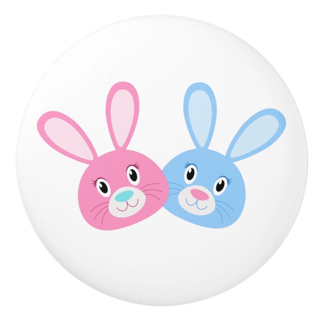 Funny Bunny Ceramic Knob (Front)