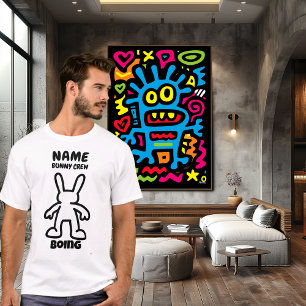 Funny Bunny Character T-Shirt – Boing Custom Crew 