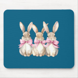 Funny Bunny Coquette Bow Rabbit Lovers Easter Retr Mouse Mat